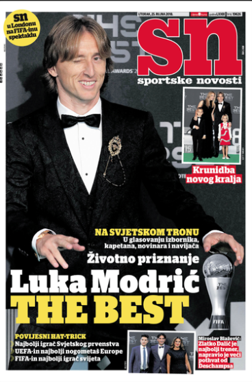 báo chí Croatia, Luka Modric, Ronaldo, The Best, FIFA ảnh 1 bao chi Croatia, Luka Modric, Ronaldo, The Best, FIFA anh 1