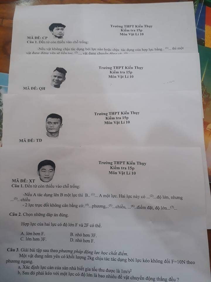 thu mon Bui Tien Dung,  Quang Hai,  Xuan Truong,  doi tuyen Viet Nam,  de thi anh 1