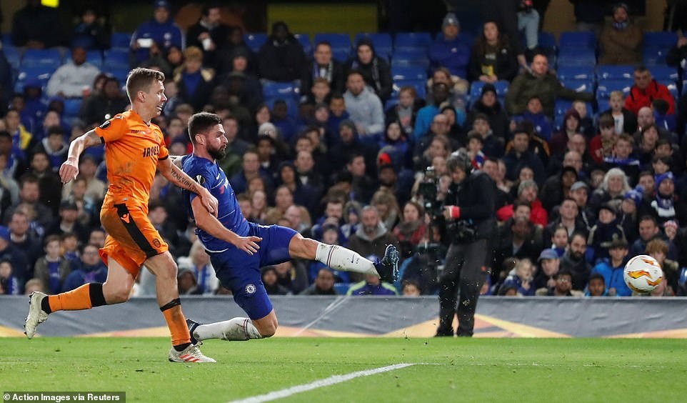 Chelsea,  Europa League,  Giroud ghi ban,  Morata anh 1
