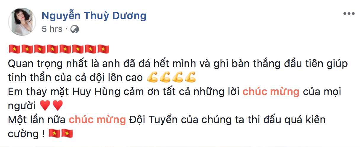 bạn gái Huy Hùng, Thùy Dương, đội tuyển Việt Nam, Malaysia, AFF Cup 2018 ảnh 1 ban gai Huy Hung, Thuy Duong, doi tuyen Viet Nam, Malaysia, AFF Cup 2018 anh 1
