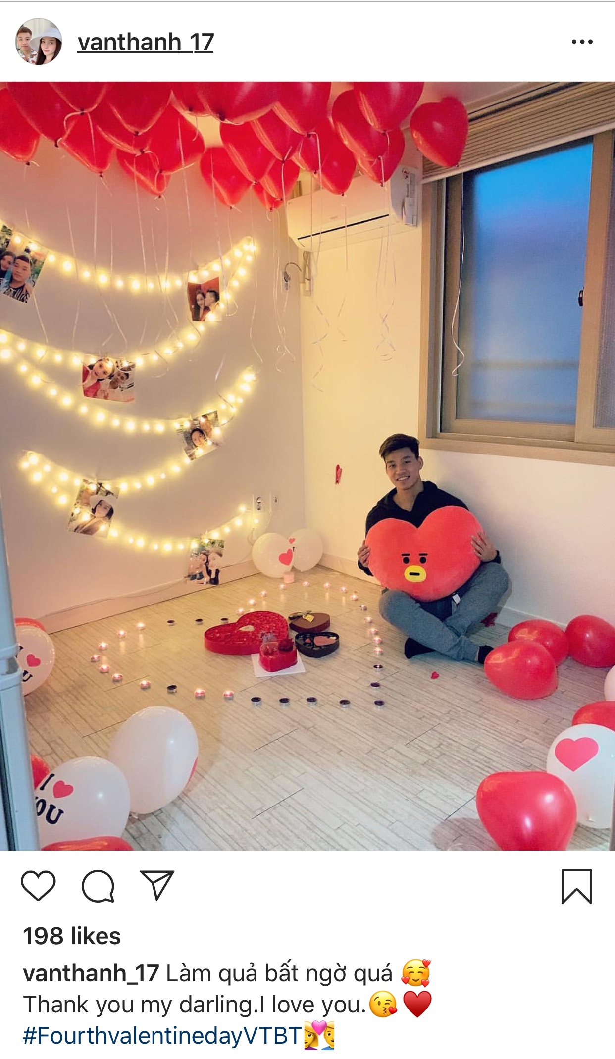 Vu Van Thanh,  ban gai Phung Bao Tran,  Valentine,  doi tuyen Viet Nam anh 1