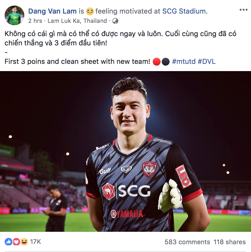 Đặng Văn Lâm, đội tuyển Việt Nam, Muangthong Unied, thủ môn, Thai League ảnh 1 Dang Van Lam, doi tuyen Viet Nam, Muangthong Unied, thu mon, Thai League anh 1