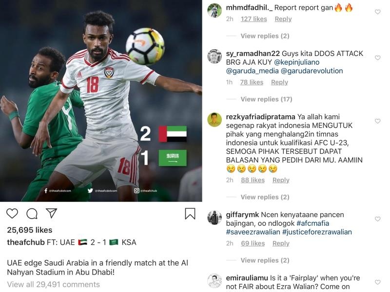 CĐV Indonesia, tấn công tài khoản FIFA, mạng xã hội, Ezra Walian ảnh 2 CDV Indonesia, tan cong tai khoan FIFA, mang xa hoi, Ezra Walian anh 2