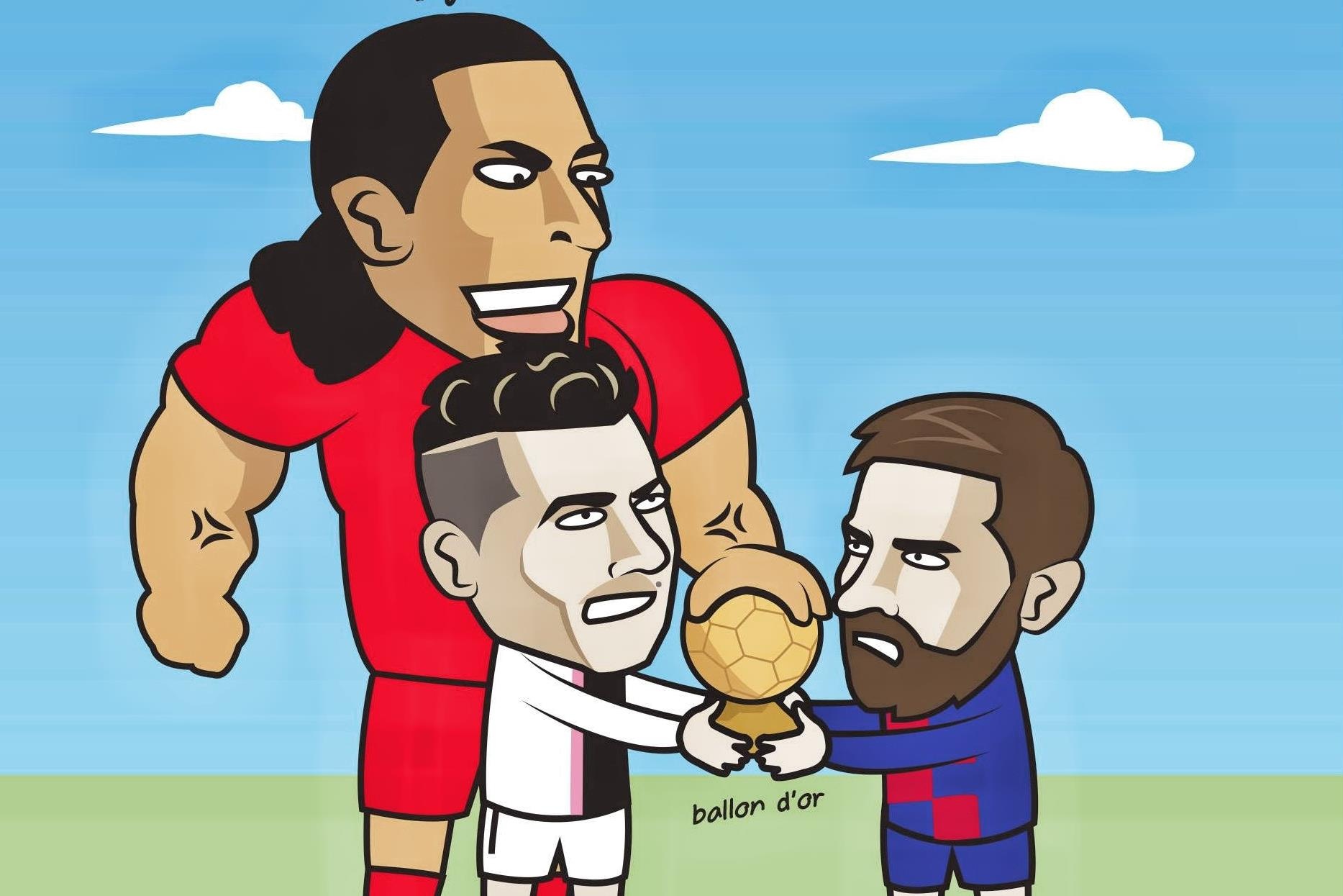 Hi hoa Ronaldo, Messi lep ve truoc Van Dijk o cuoc dua Qua bong vang hinh anh