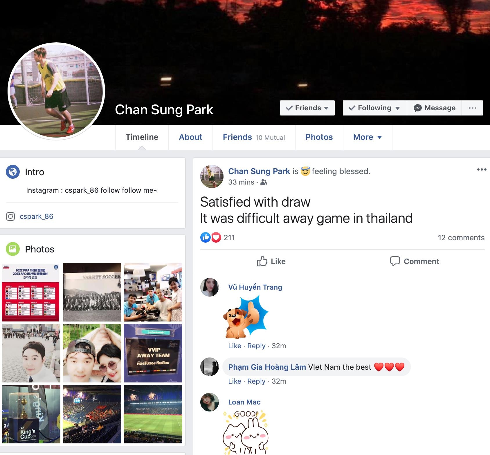 con trai Park Hang-seo chia sẻ trận đấu của tuyển Việt Nam ảnh 1 con trai Park Hang-seo chia se tran dau cua tuyen Viet Nam anh 1