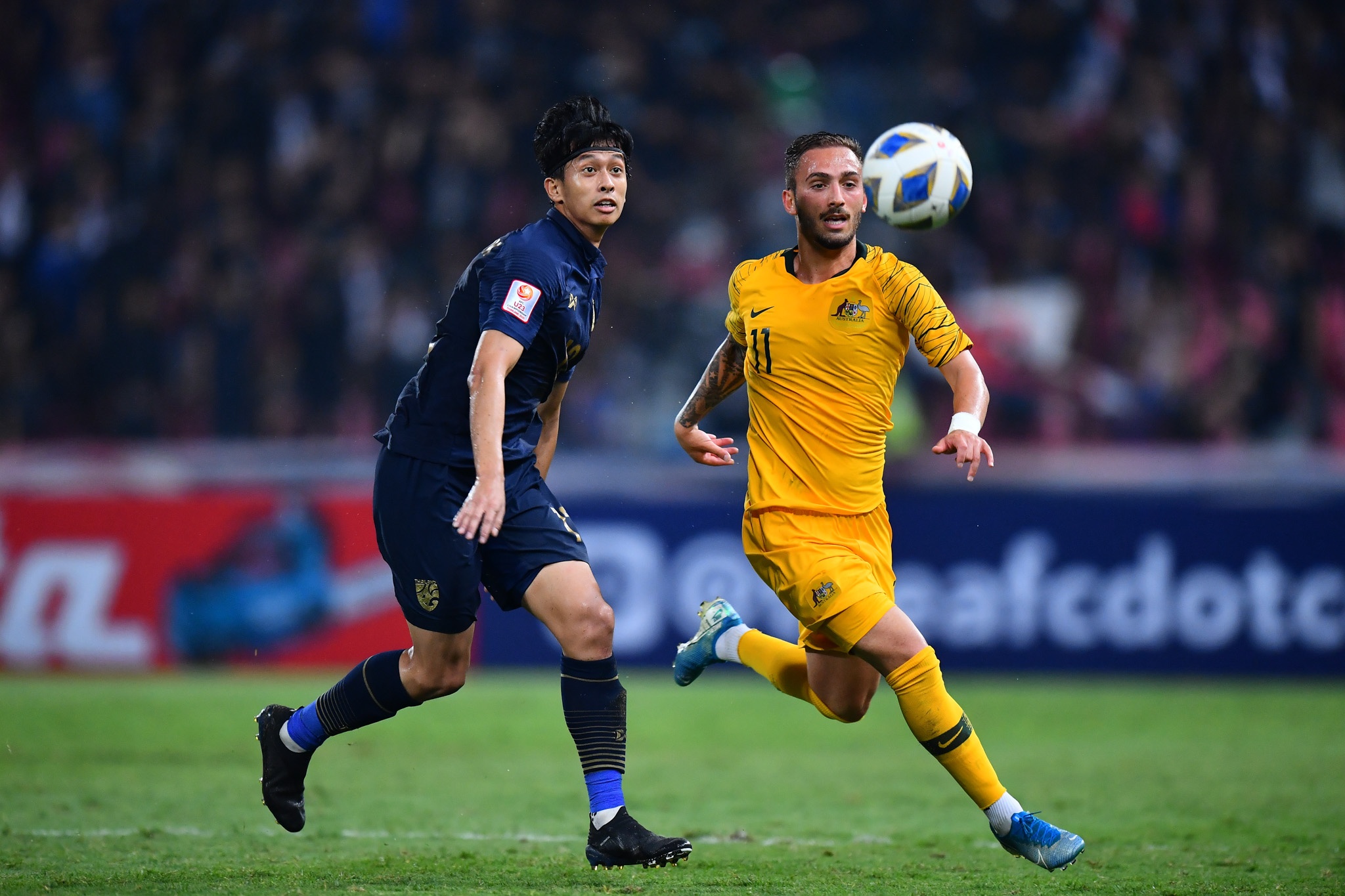 U23 Thai Lan,  U23 Australia,  vong chung ket U23 chau A 2020 anh 6