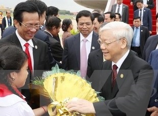 Le don chinh thuc Tong Bi thu Nguyen Phu Trong tai Campuchia hinh anh