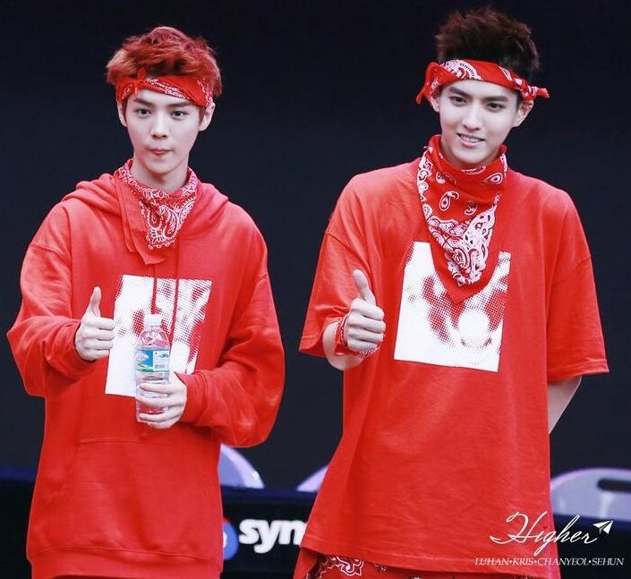 Luhan và Kris thời còn hoạt động trong EXO.