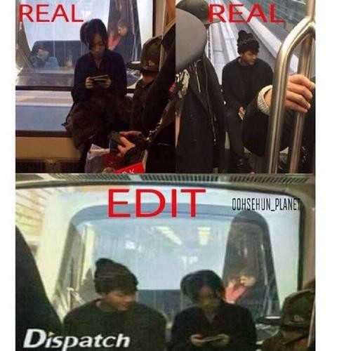 Ảnh có logo báo Dispatch được cắt ghép từ 2 tấm khác hẳn nhau.