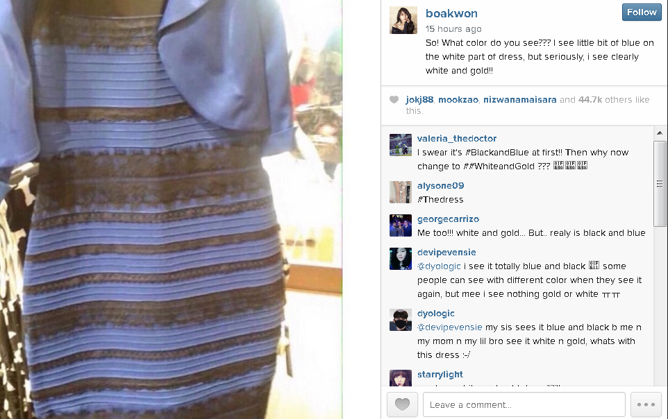 Lựa chọn ban đầu của BoA về màu sắc chiếc váy.