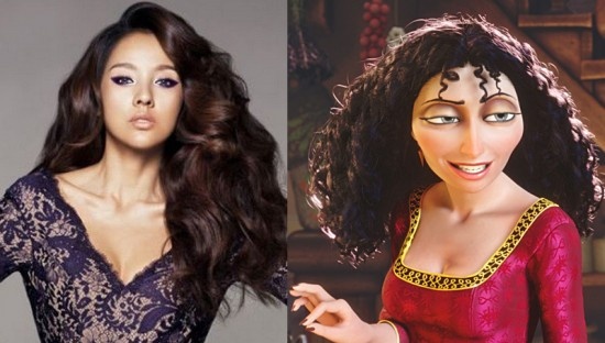 Điểm chung giữa Lee Hyori và Gothel - nhân vật đã bắt cóc và giam giữ Rapunzel trong phim Tangled - 