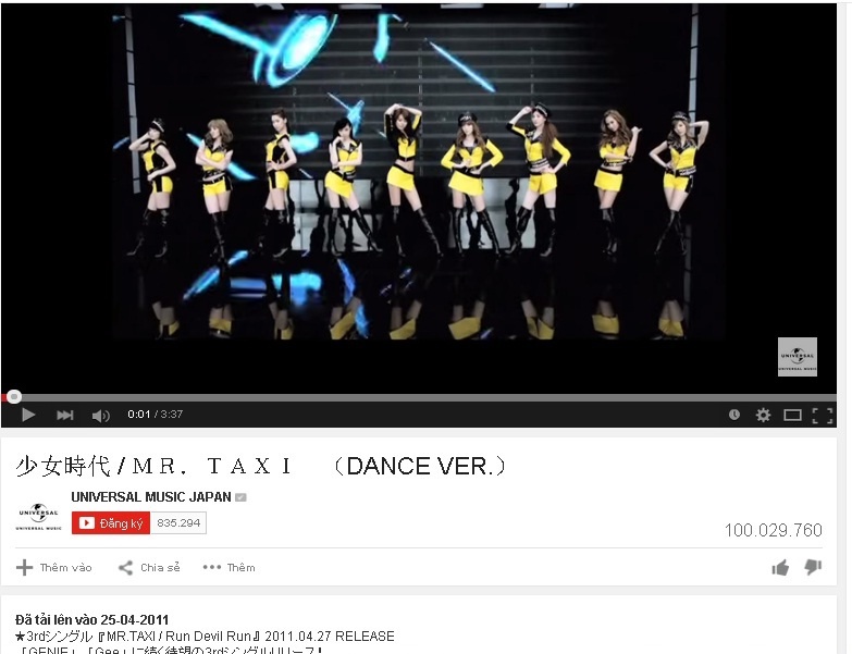 MV bản dance của Mr. Taxi vượt 100 triệu lượt xem.