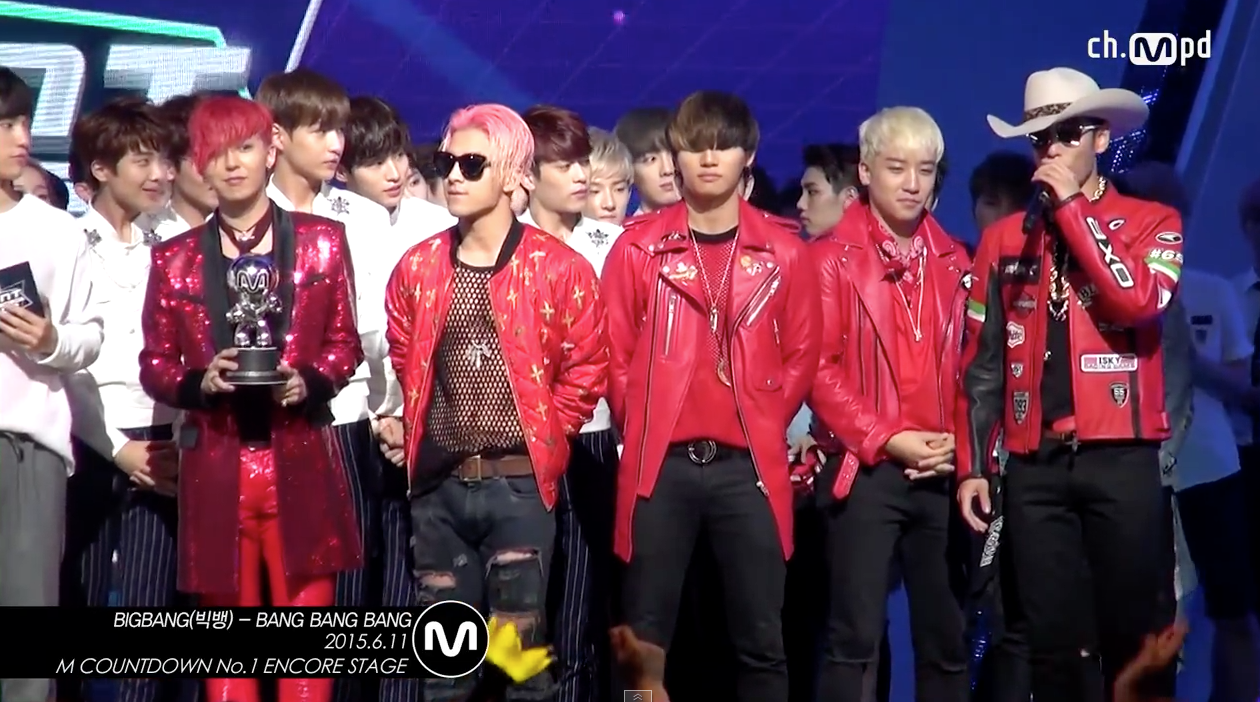 Big Bang giật cúp trên M!Countdown ngày 11/6. Ảnh: Bigbanglivez.