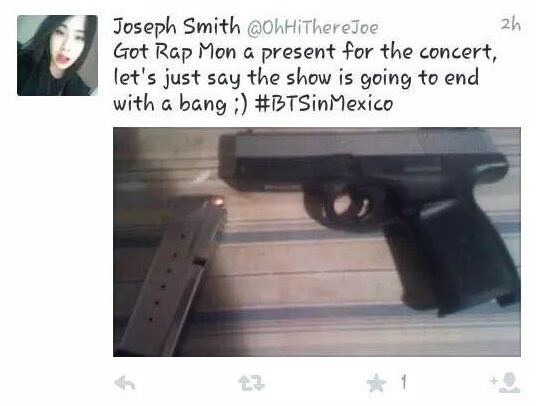 Một thông điệp nhắm vào Rap Monster trên mạng.