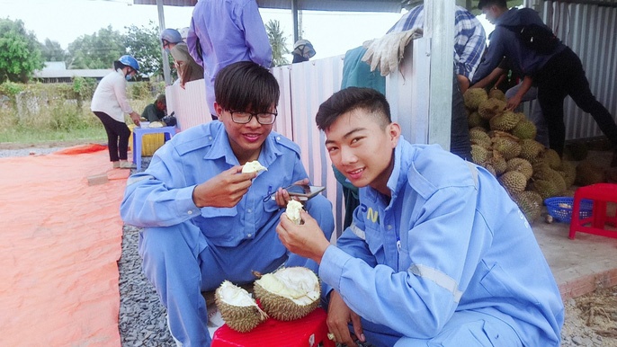 Lại ùn ùn kéo về Vĩnh Long ăn sầu riêng 19.000 đồng/kg ảnh 2 Lai un un keo ve Vinh Long an sau rieng 19.000 dong/kg anh 2