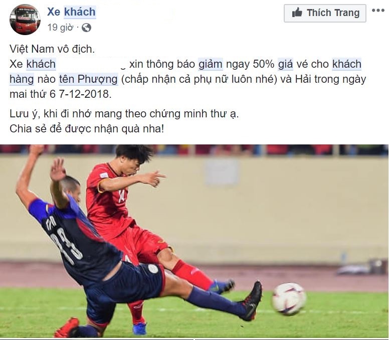 ‘Con bao’ giam gia cho khach hang ten Hai,  Phuong sau khi VN vao chung ket AFF anh 2