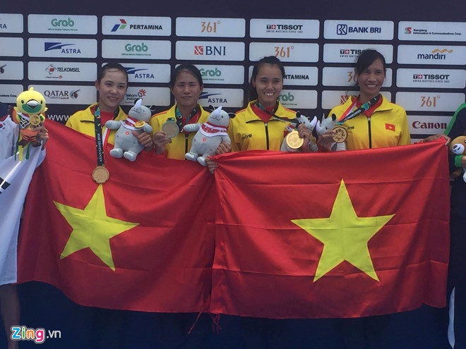 Doi tuyen Rowing Viet Nam chua tin da gianh vang tai ASIAD 18 hinh anh