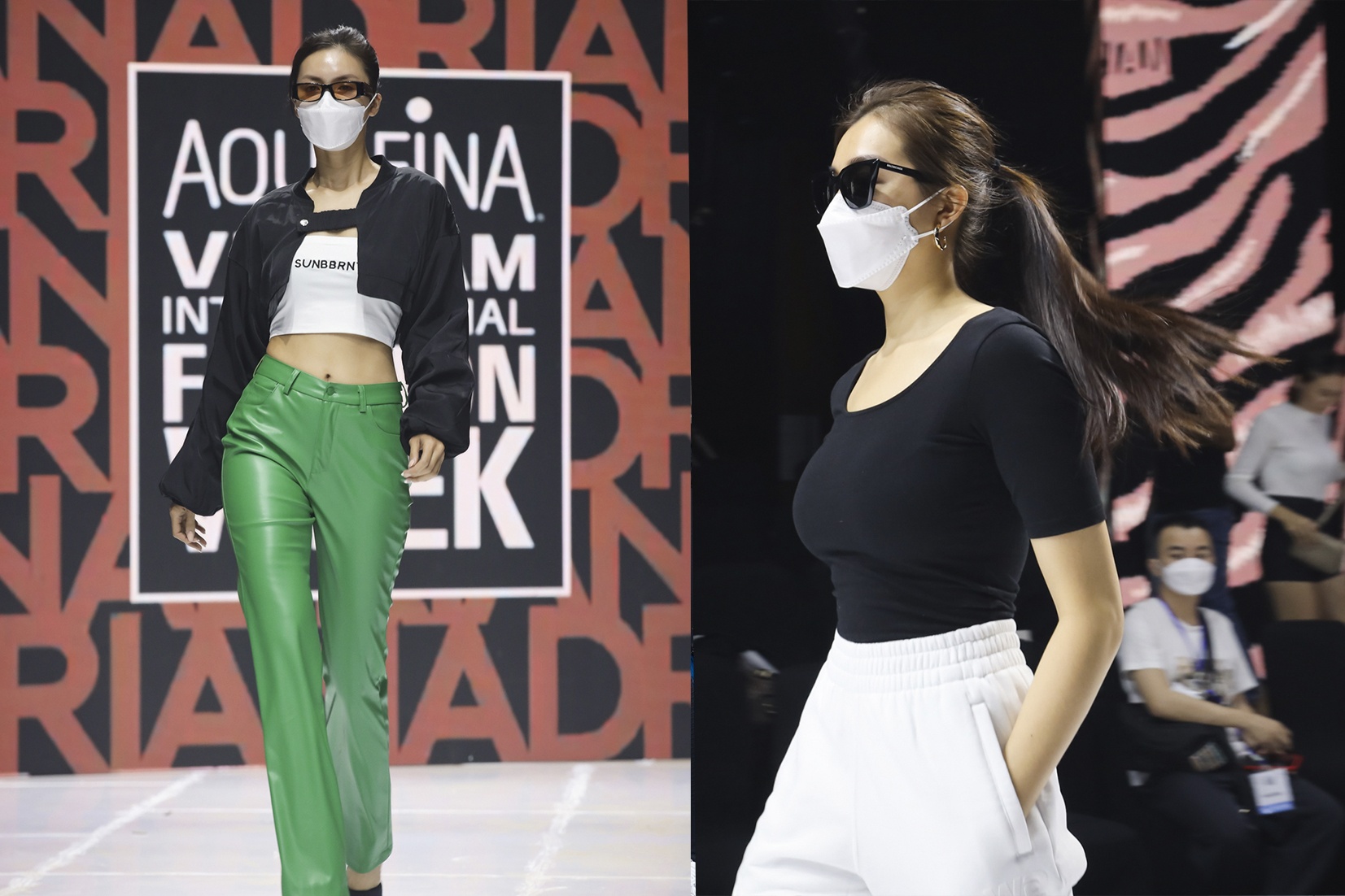 Dan nguoi mau tren san khau Aquafina VIFW truoc dem dien hinh anh