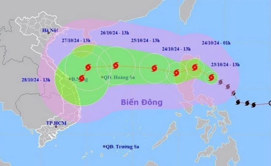 Ngay 24/10, bao Tra Mi co kha nang doi huong va di vao Bien Dong hinh anh