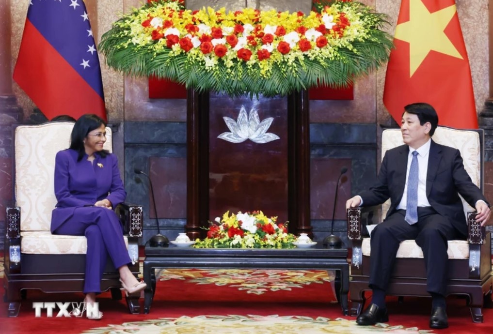 Chu tich nuoc Luong Cuong tiep Pho Tong thong Venezuela hinh anh