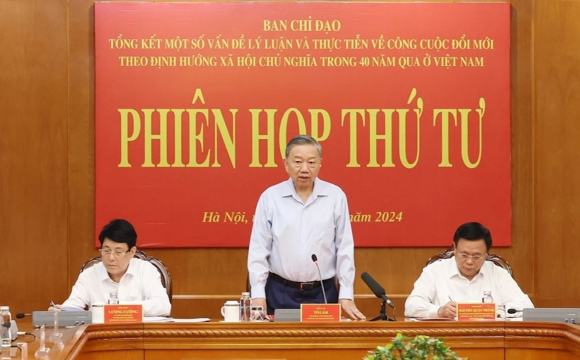 Tong Bi thu chu tri Phien hop Ban chi dao tong ket 40 nam Doi moi hinh anh