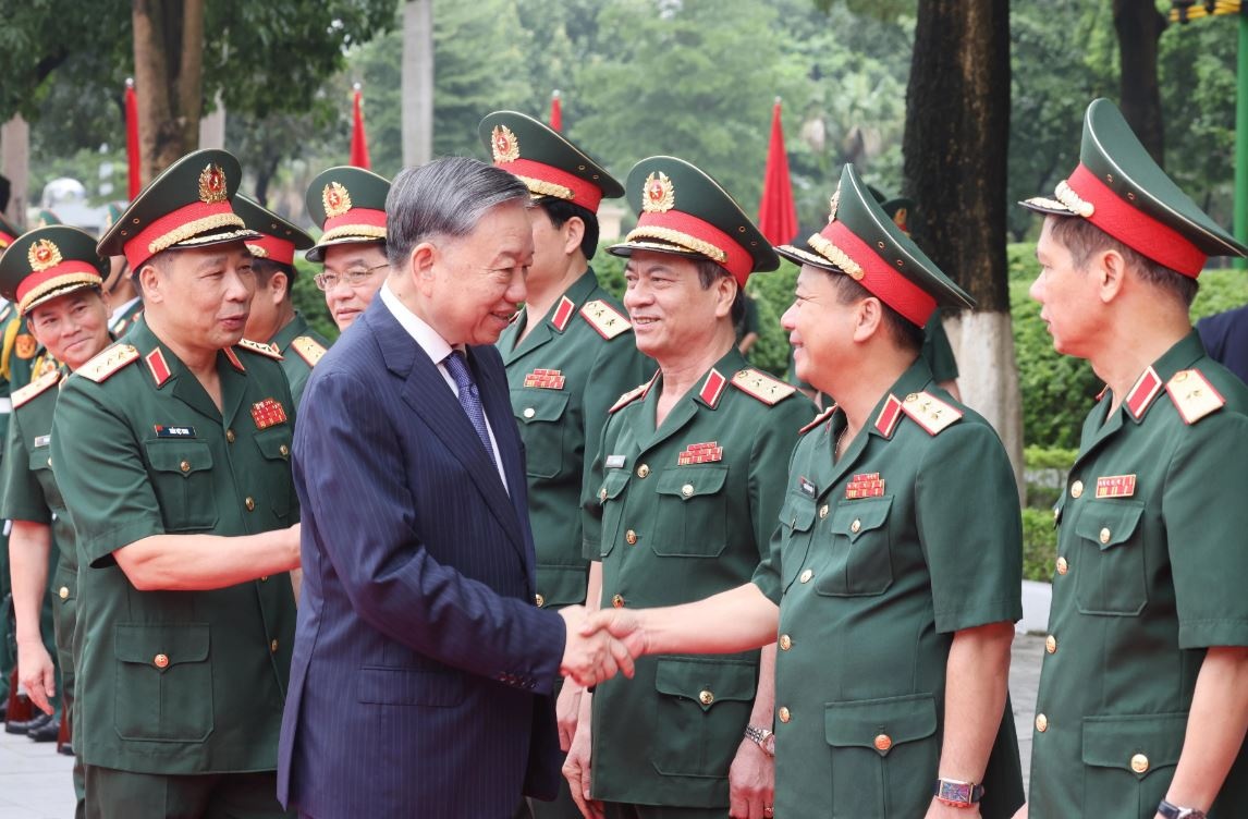 Tong Bi thu, Chu tich nuoc du Le khai giang cua Hoc vien Quoc phong hinh anh