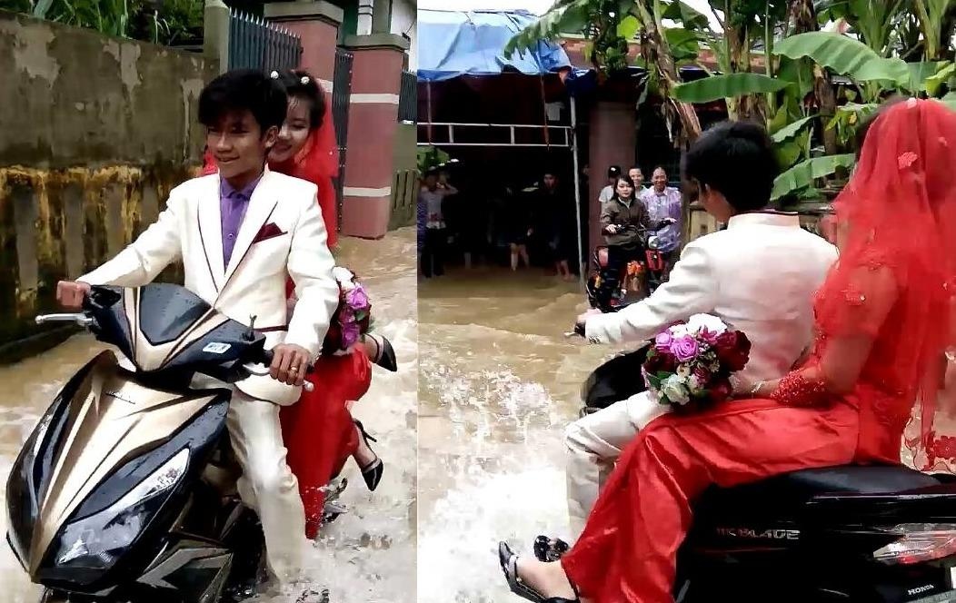 Ba con vung lu Quang Binh nhay trong dam cuoi hinh anh