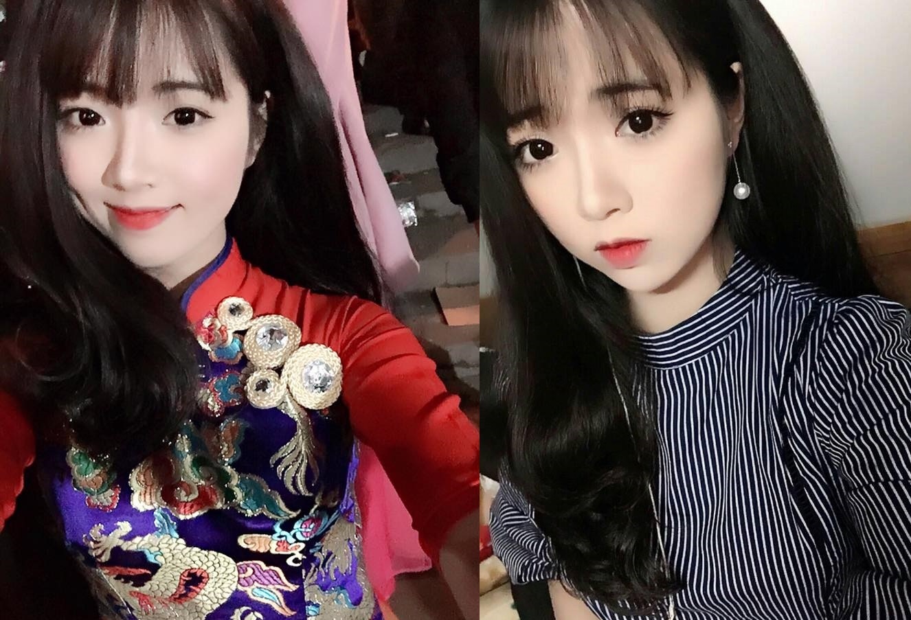 hot girl ao dai do anh 1