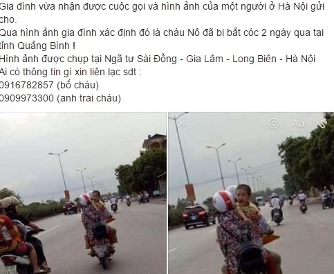 bé trai mất tích tại Quảng Bình ảnh 3 be trai mat tich tai Quang Binh anh 3