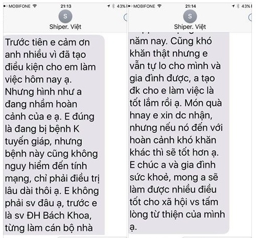 lời cảm ơn của chàng shipper bị ung thư ảnh 2 loi cam on cua chang shipper bi ung thu anh 2