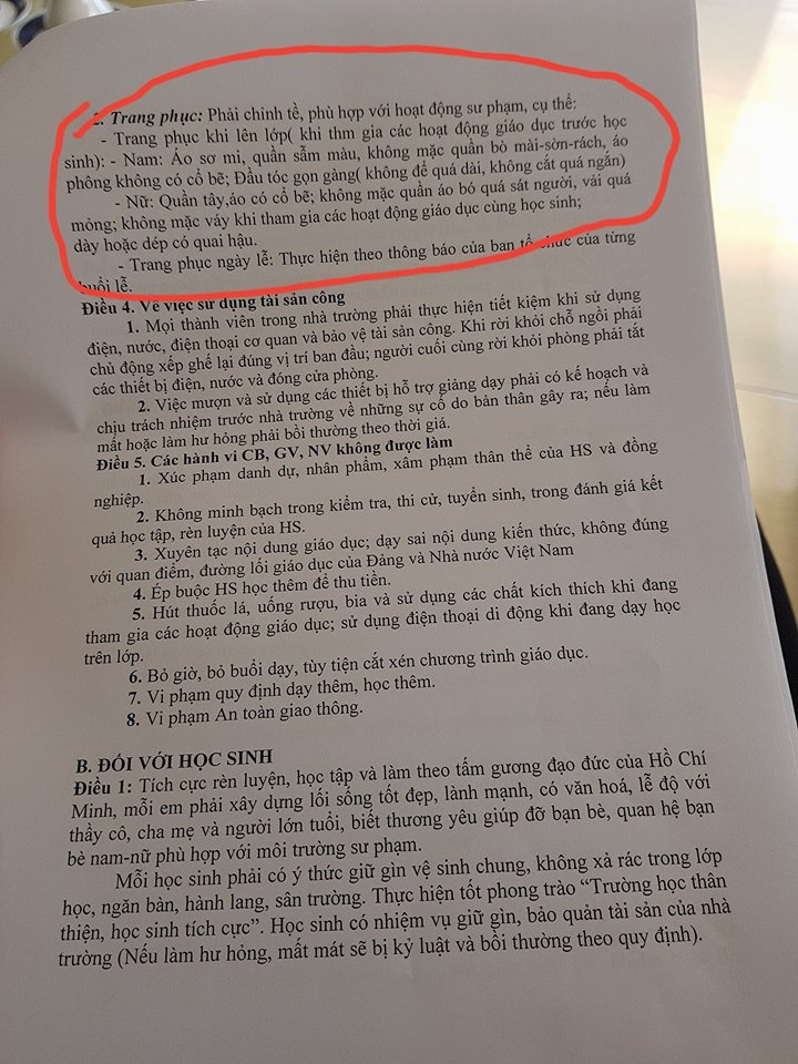 quy dinh cam giao vien mac vay ngan day hoc anh 3