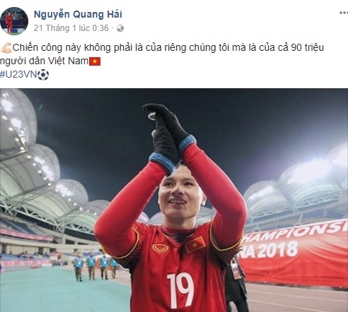 Người hâm mộ chúc mừng Quang Hải ghi bàn ảnh 1 Nguoi ham mo chuc mung Quang Hai ghi ban anh 1