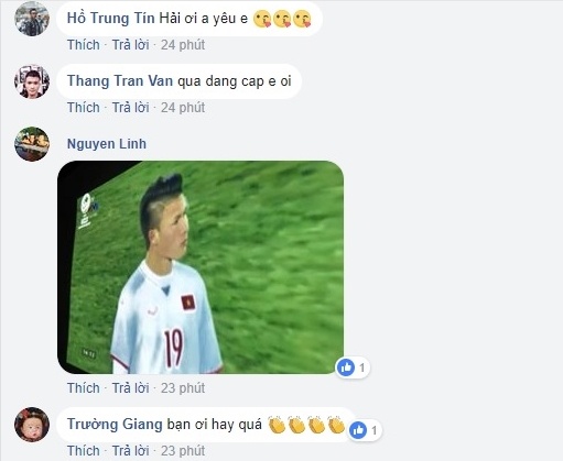 Người hâm mộ chúc mừng Quang Hải ghi bàn ảnh 2 Nguoi ham mo chuc mung Quang Hai ghi ban anh 2