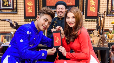 Kha Ly - Thanh Duy dien ao dai noi bat tren pho hinh anh