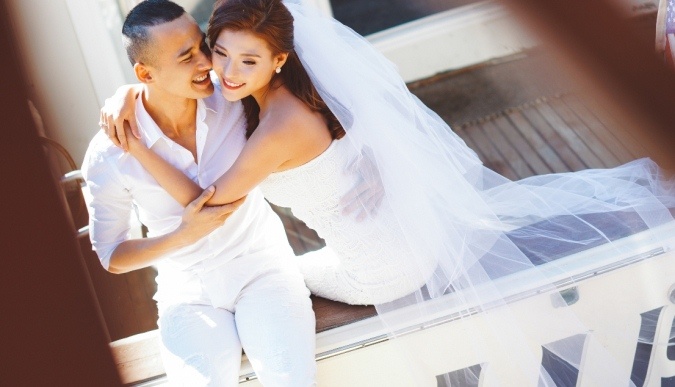 Luong The Thanh va Thuy Diem chup hinh cuoi o My hinh anh