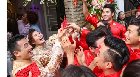 Khoanh khac tinh nghich trong le cuoi Luong The Thanh hinh anh