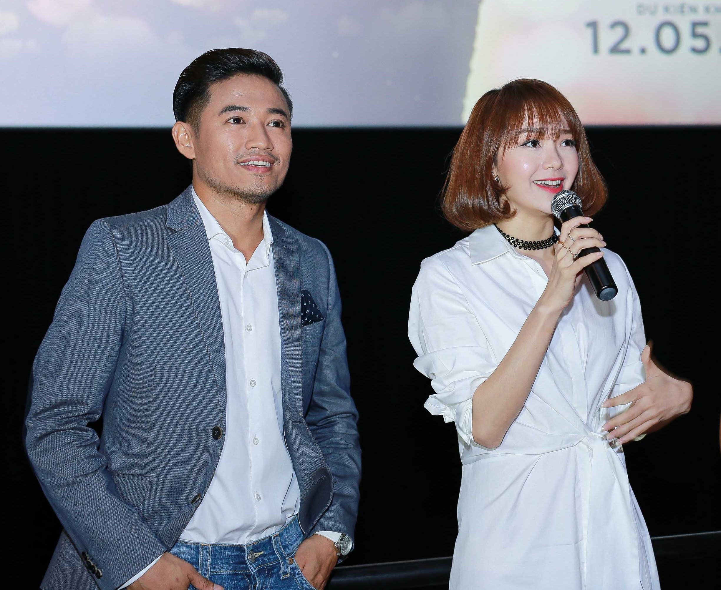 Minh Hang Quy Binh hon nhau trong phim anh 6