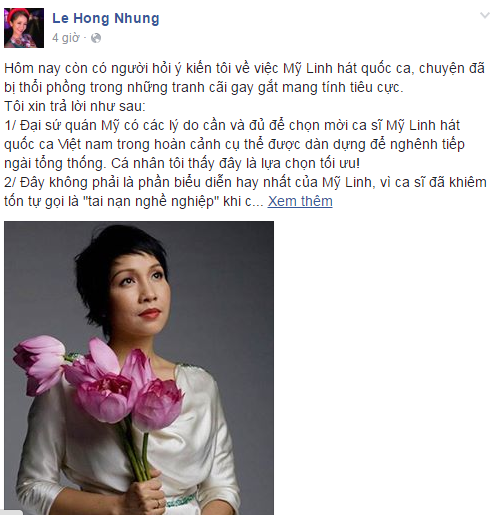 Hồng Nhung bảo vệ Mỹ Linh ảnh 1 Hong Nhung bao ve My Linh anh 1