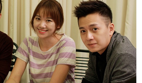 Ngo Kien Huy to Hari Won den truong quay tre nhieu gio hinh anh
