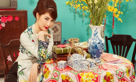 Diem My 9X tai hien Tet Sai Gon xua trong bo anh don xuan hinh anh