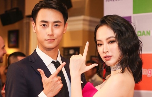 Angela Phuong Trinh tinh tu ben dan trai dep tai hop bao phim 'Glee' hinh anh