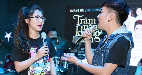 Huong Tram, Siu Black tap luyen cho live show cua Quang Ha hinh anh