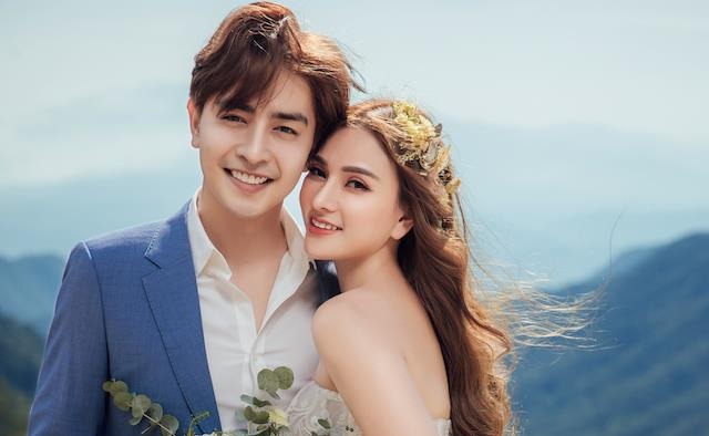 Thu Thuy va ban trai kem 10 tuoi chia se anh cuoi truoc hon le hinh anh