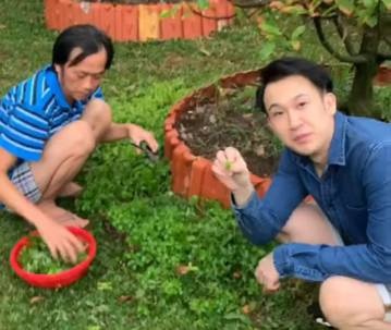 Hoài Linh làm vườn ảnh 2 Hoai Linh lam vuon anh 2