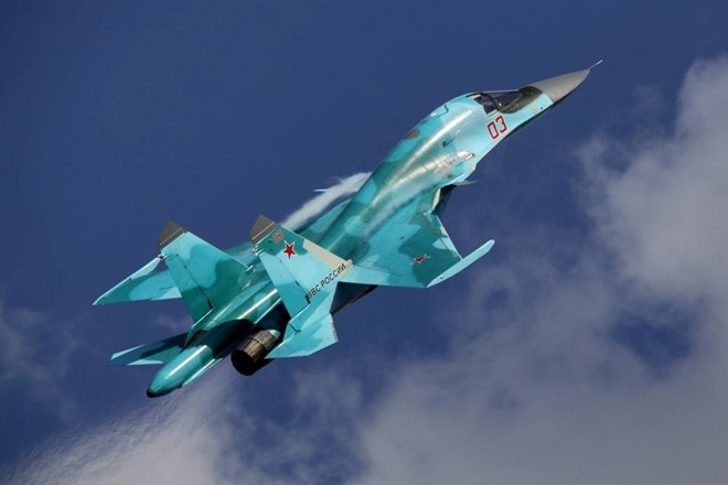 Nga triển khai máy bay ném bom chiến thuật Su-34 không kích ở Syria. Ảnh: Itar-Tass