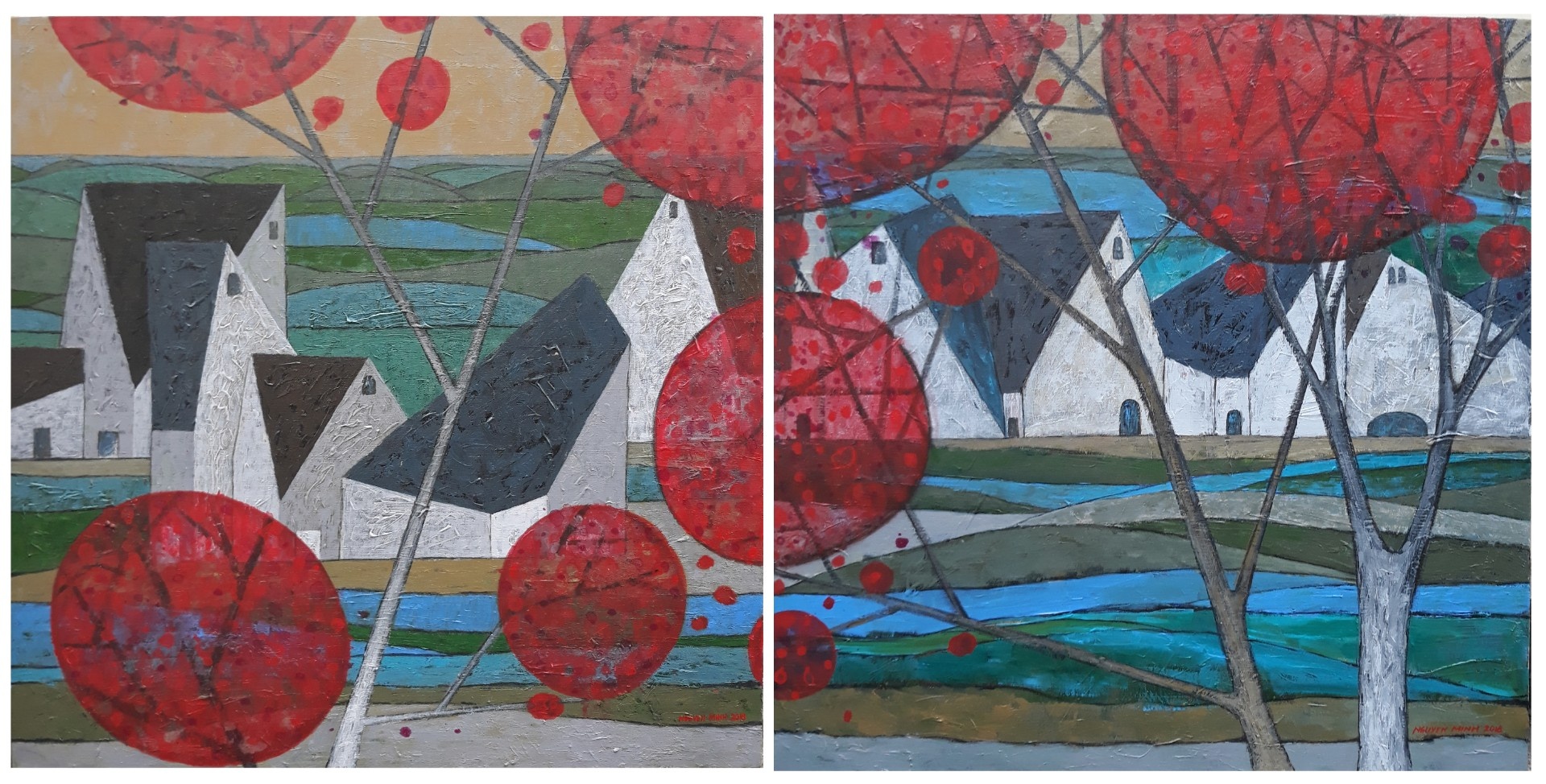 Ve dep cua pho trong tranh Nguyen Minh anh 3