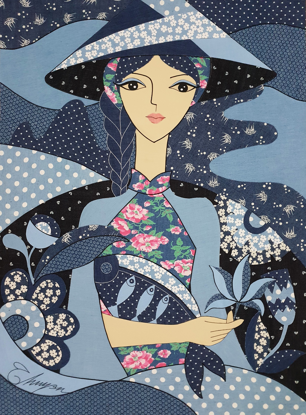 Tranh ghep vai cua Nguyen Thu Huyen anh 2