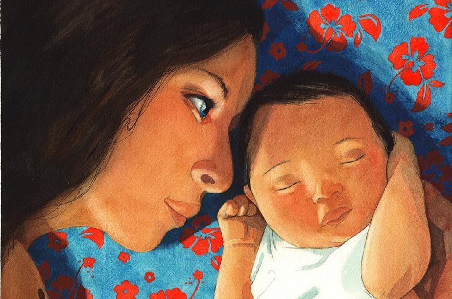 Xuc dong hinh anh am ap vong tay me hinh anh