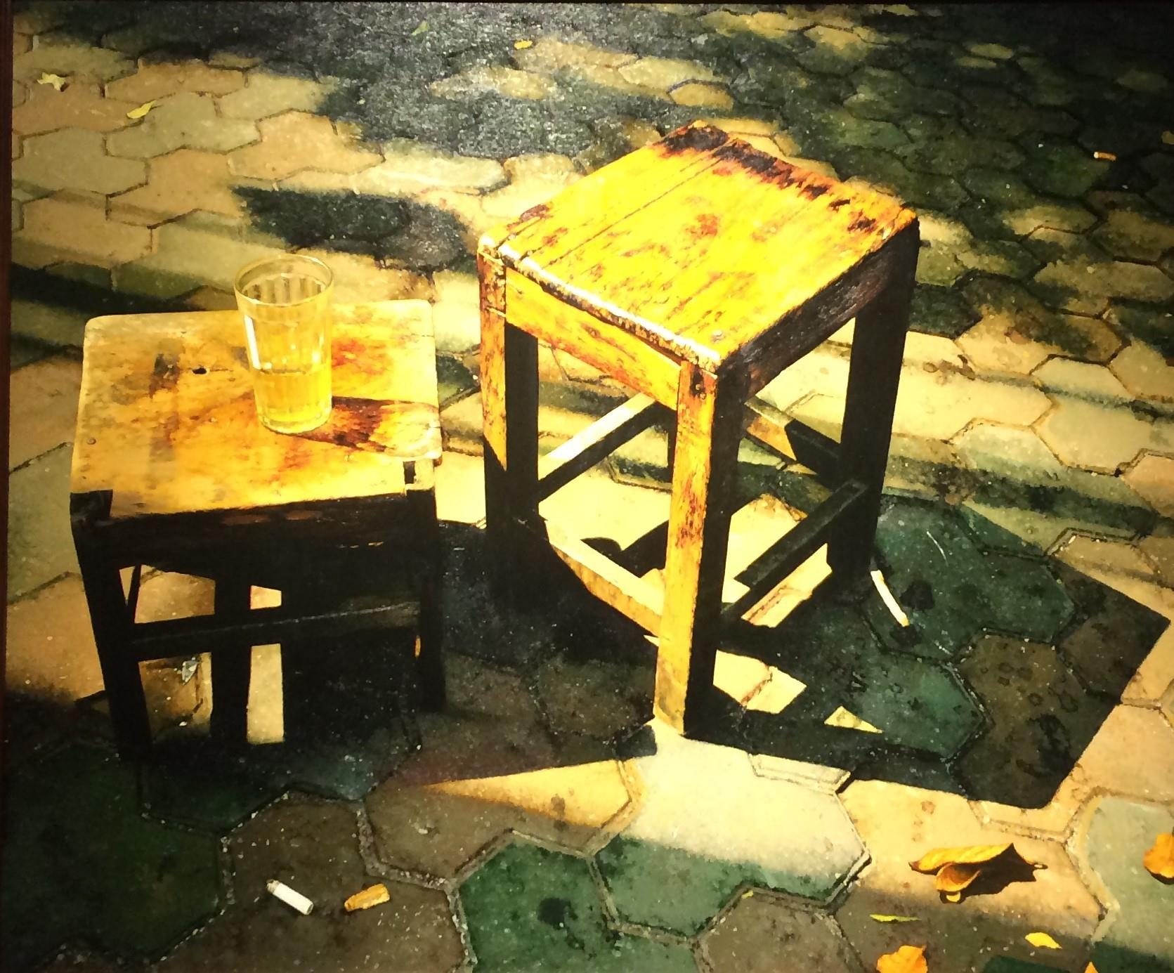 Tranh y nhu that ve tra da via he, ngo pho cu hinh anh