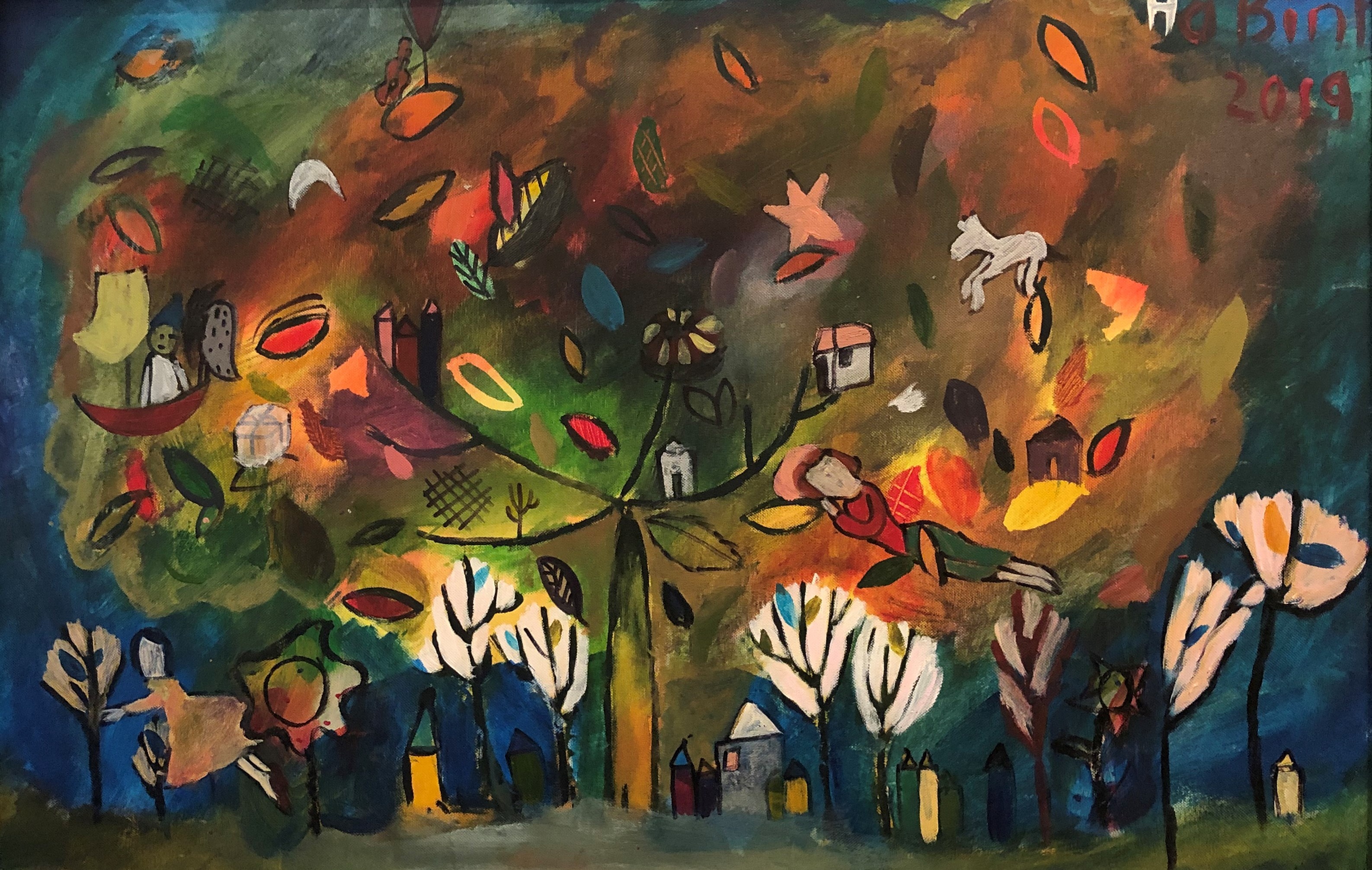 The gioi bay bong trong tranh co be 11 tuoi o Quang Binh hinh anh